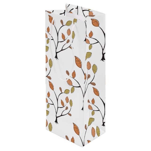 Sac Cadeau Pour Bouteille Feuille élégant (Dos Angle)