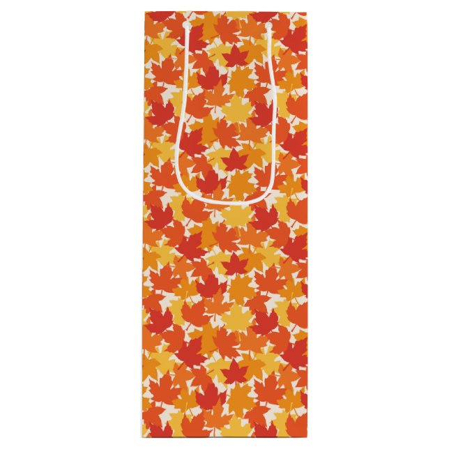 Sac Cadeau Pour Bouteille Feuilles d'automne Couleurs d'automne (Devant)