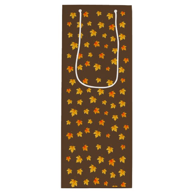 Sac Cadeau Pour Bouteille Feuilles d'érable d'automne (Devant)