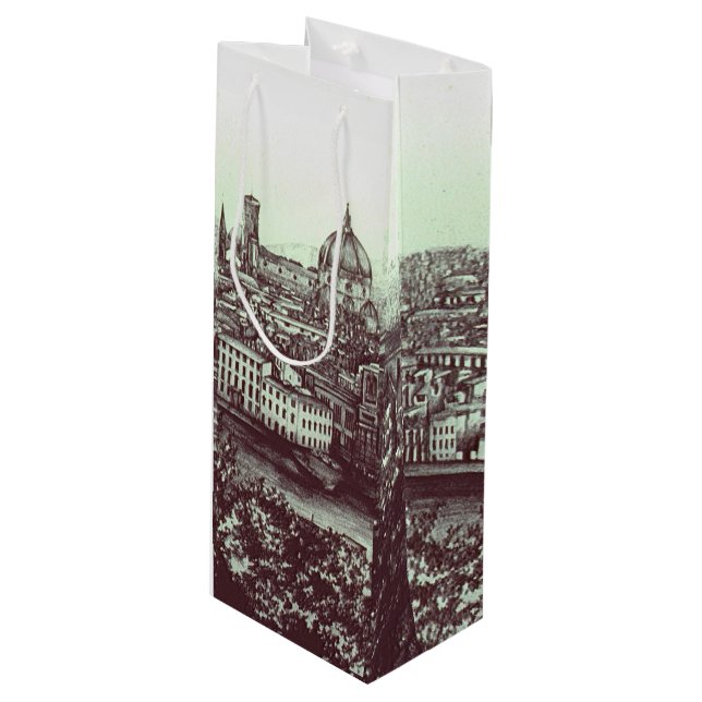Sac Cadeau Pour Bouteille Firenze (Devant Angle)