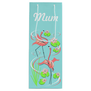 Sac Cadeau Pour Bouteille Flamant rose Fandango Slim Duo Mum wine