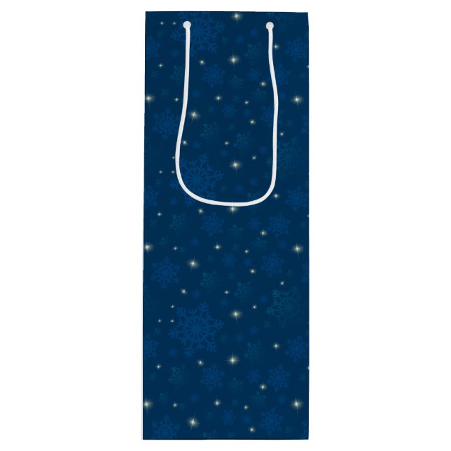 Sac Cadeau Pour Bouteille Flammes de neige mousseuses et Starlight (Devant)