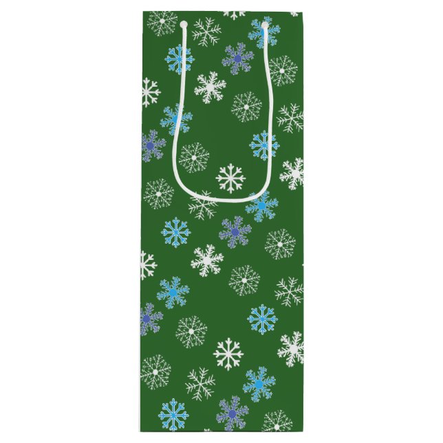 Sac Cadeau Pour Bouteille Flèche de neige verte (Devant)