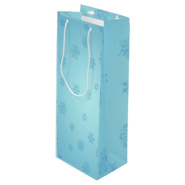 Sac Cadeau Pour Bouteille Flèches bleues (Devant Angle)