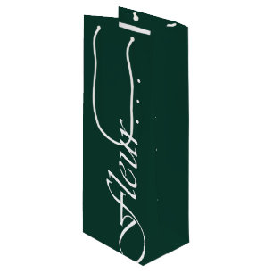 Sac Cadeau Pour Bouteille Fleur Green Custom Bouquet Bag