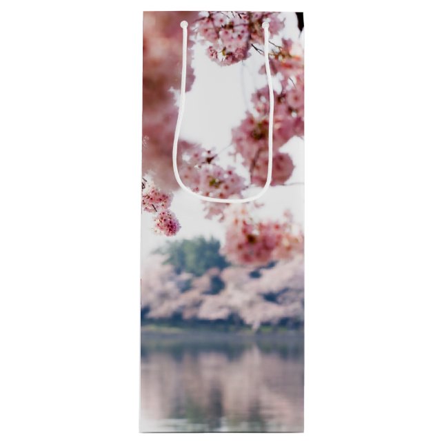 Sac Cadeau Pour Bouteille Fleurs de cerisiers (Devant)