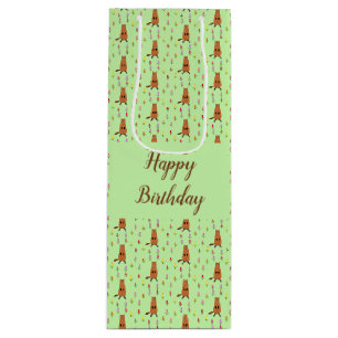 Sac Cadeau Pour Bouteille Fleurs de marmotte et de tulipe mignonnes Annivers