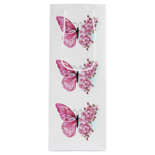 Sac Cadeau Pour Bouteille Flower Butterfly