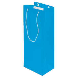 Sac Cadeau Pour Bouteille Fond uni bleu cyan   Style minimaliste d'été