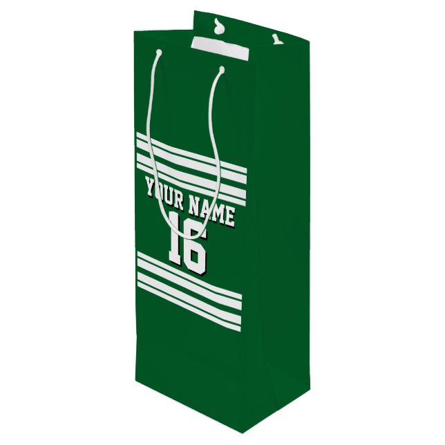 Sac Cadeau Pour Bouteille Forest Green White Team (Dos Angle)