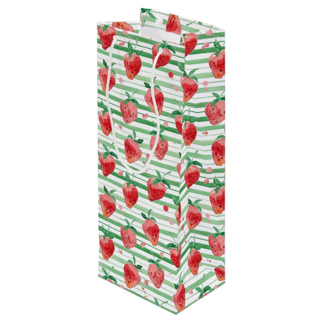 Sac Cadeau Pour Bouteille Fraise (Dos Angle)