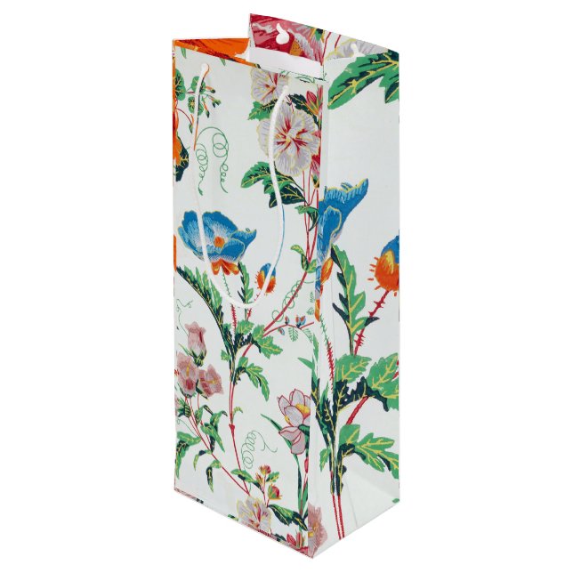 Sac Cadeau Pour Bouteille France 1830 Floral Antique Wallpaper (Dos Angle)
