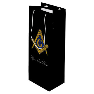 Sac Cadeau Pour Bouteille Freemason Masonic Carré et Compass Freemasony