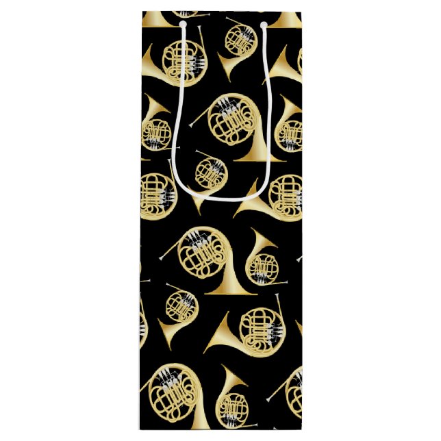 Sac Cadeau Pour Bouteille French Horn Musician Band Teacher Wine Bag (Devant)