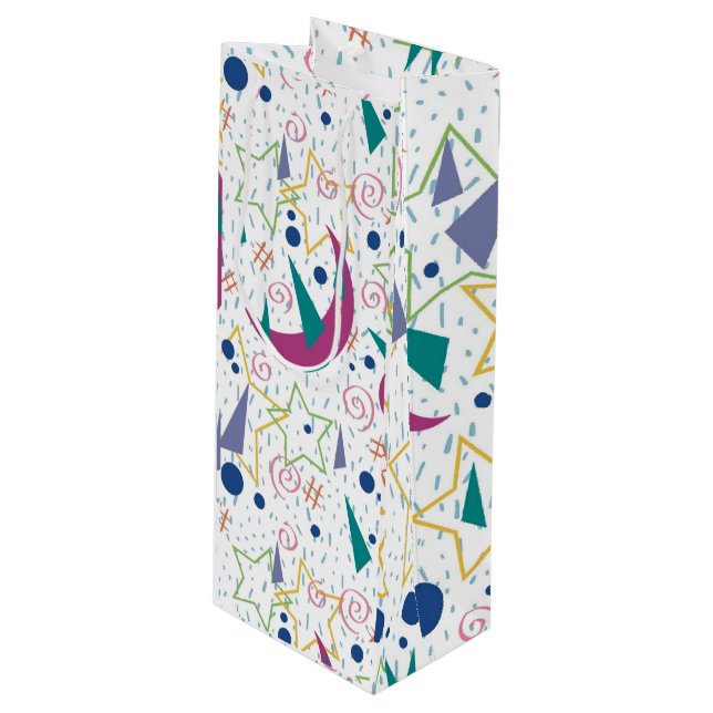 Sac Cadeau Pour Bouteille Galaxie Arcade 90s - Blanc (Devant Angle)