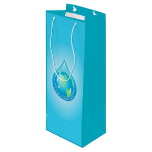 Sac Cadeau Pour Bouteille Globe in Waterdrop