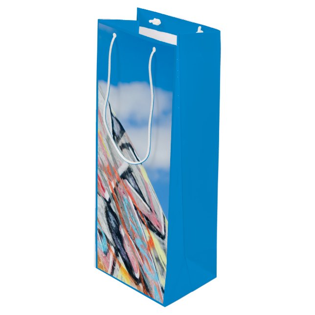 Sac Cadeau Pour Bouteille graffiti de planète (Devant Angle)
