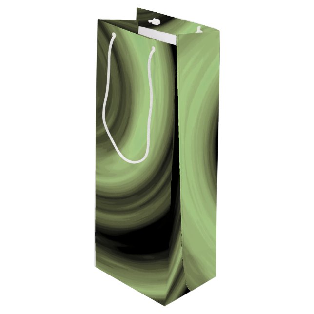 Sac Cadeau Pour Bouteille Greenish Swirl (Devant Angle)