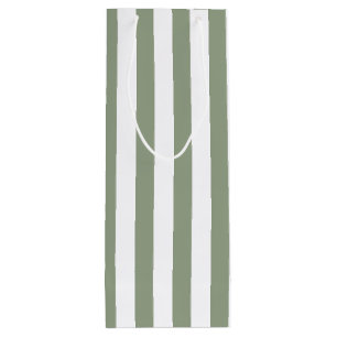 Sac Cadeau Pour Bouteille Grille verte et blanche