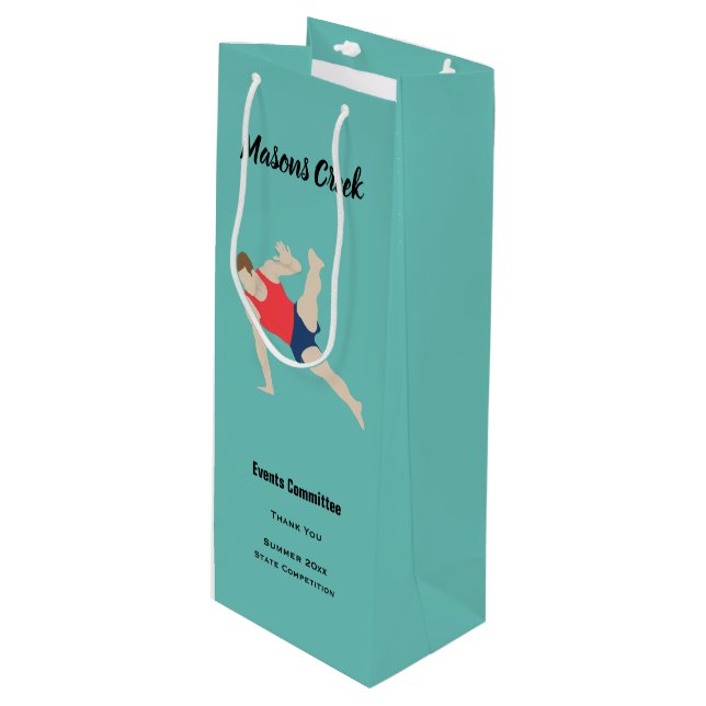 Sac Cadeau Pour Bouteille Gymnaste Masculin (Devant Angle)