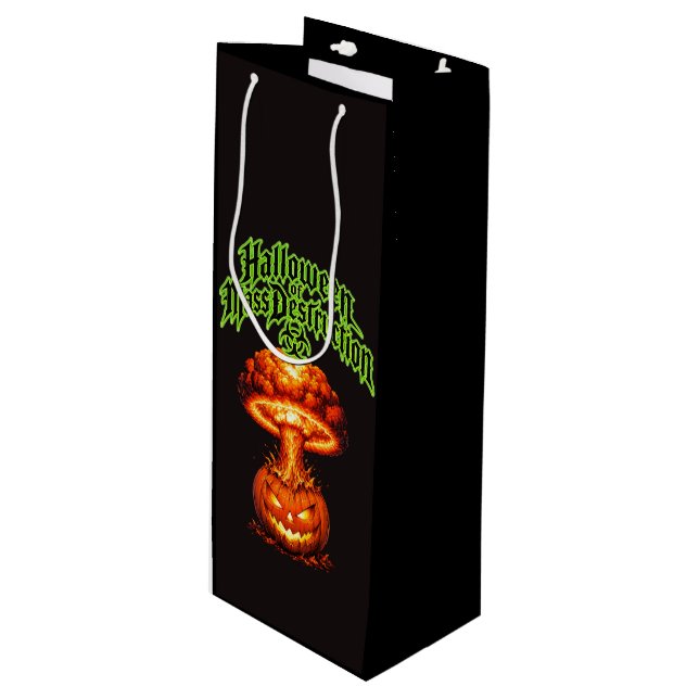 Sac Cadeau Pour Bouteille Halloween de destruction massive Jack-o'-lanterne  (Devant Angle)