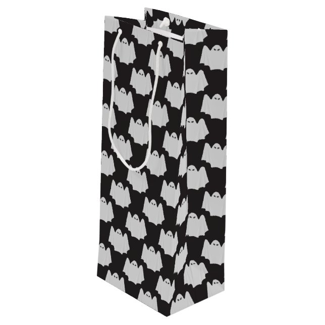 Sac Cadeau Pour Bouteille Halloween, Fantôme Effrayant, Trick Or Treat, Hou (Dos Angle)
