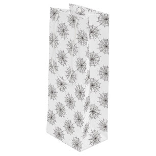 Sac Cadeau Pour Bouteille Halloween, Spider Web, Tricoter Ou Traiter, Boo