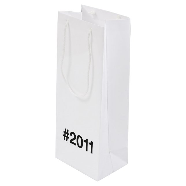 Sac Cadeau Pour Bouteille Hashtag 14 Anniversaire 2011 (Devant Angle)