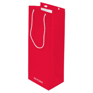 Sac Cadeau Pour Bouteille Heliconia red color