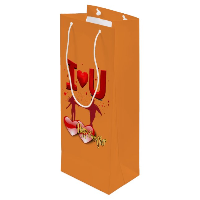 Sac Cadeau Pour Bouteille Heureux toujours après (Dos Angle)