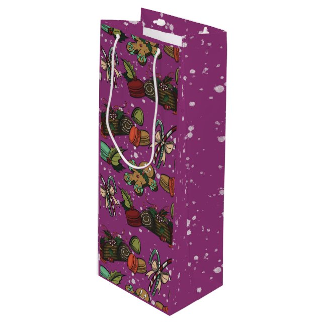Sac Cadeau Pour Bouteille Holiday Sweets- Sugar Plum (Color) (Devant Angle)