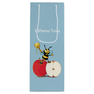 Sac Cadeau Pour Bouteille Honeybee Apple Rosh HaShana