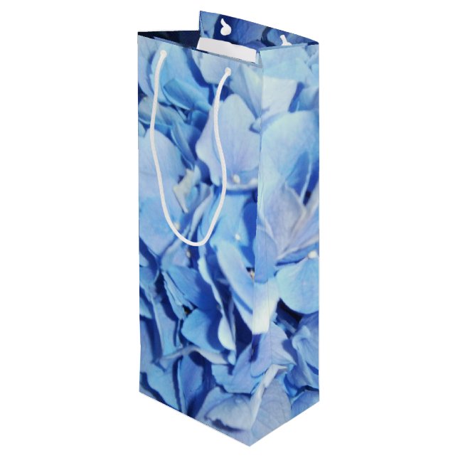 Sac Cadeau Pour Bouteille Hortensia bleu-clair (Dos Angle)
