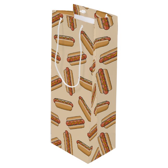 Sac Cadeau Pour Bouteille Hot dog (Devant Angle)