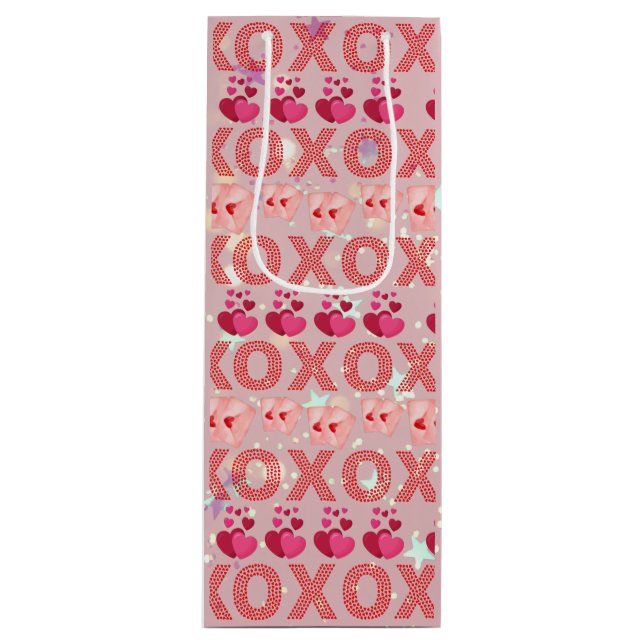 Sac Cadeau Pour Bouteille Hugs and kisses baby (Devant)