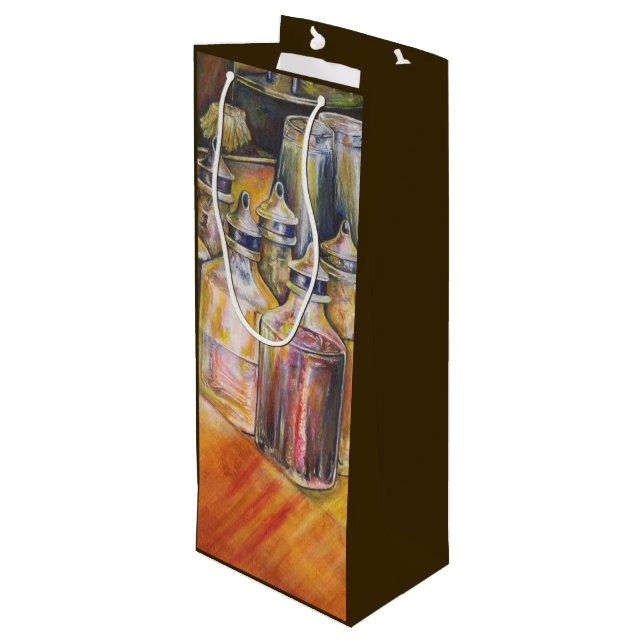 Sac Cadeau Pour Bouteille Idéographie de la lumière dorée (Dos Angle)