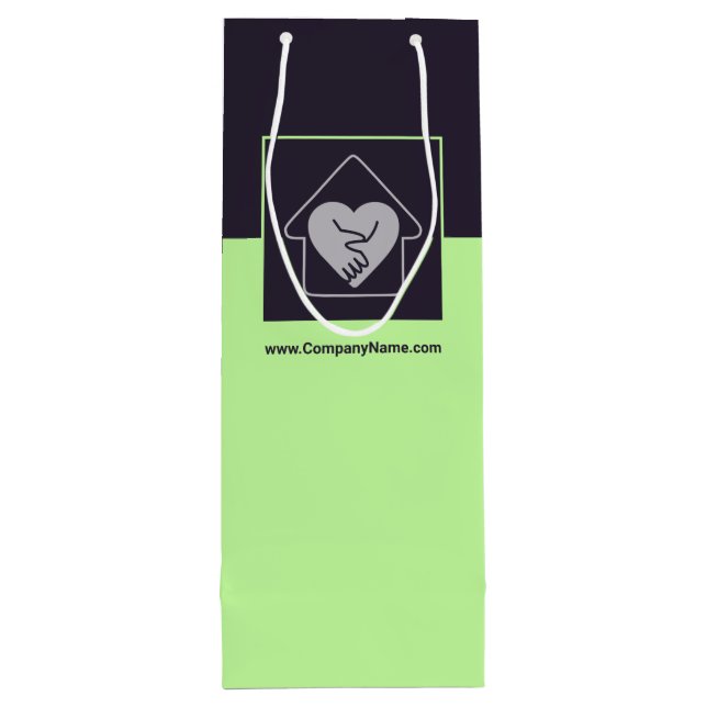 Sac Cadeau Pour Bouteille Image et logo personnalisés violet et bleu Merci (Dos)