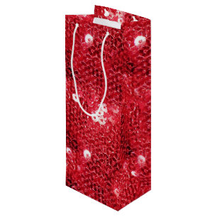 Sac Cadeau Pour Bouteille Image Motif de la séquence rouge Faux