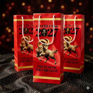Sac Cadeau Pour Bouteille Incroyable année chinoise du Cheval de Feu 2026
