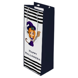 Sac Cadeau Pour Bouteille Jolie sorcière au chapeau violet Halloween