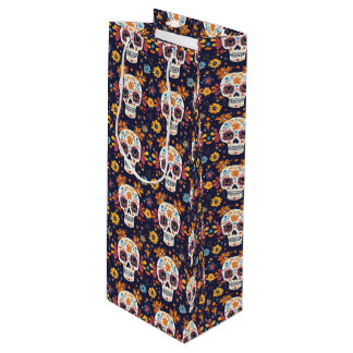 Sac Cadeau Pour Bouteille Jour coloré du crâne de sucre mort patte sans soud