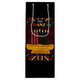 Sac Cadeau Pour Bouteille Joyeux Kwanzaa PopArt