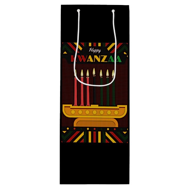 Sac Cadeau Pour Bouteille Joyeux Kwanzaa PopArt (Devant)