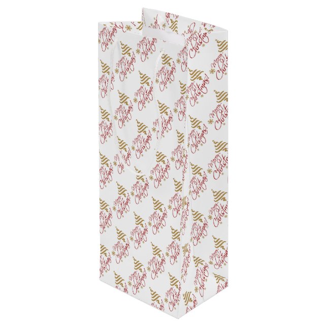 Sac Cadeau Pour Bouteille Joyeux Noël (Dos Angle)