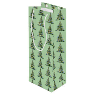 Sac Cadeau Pour Bouteille Jus de gingembre bleu Noël