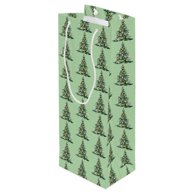 Sac Cadeau Pour Bouteille Jus de gingembre bleu Noël (Dos Angle)