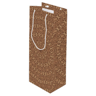 Sac Cadeau Pour Bouteille Kaléidoscope sauvage de corde de brun d'ouest