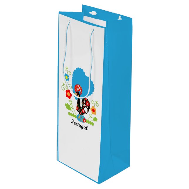Sac Cadeau Pour Bouteille Le coq portugais (Devant Angle)