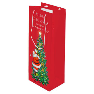 Sac Cadeau Pour Bouteille Le Père Vintage traditionnel Noël et l'art des a