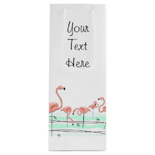 Sac Cadeau Pour Bouteille Les Flamants roses groupent votre bouteille de sac